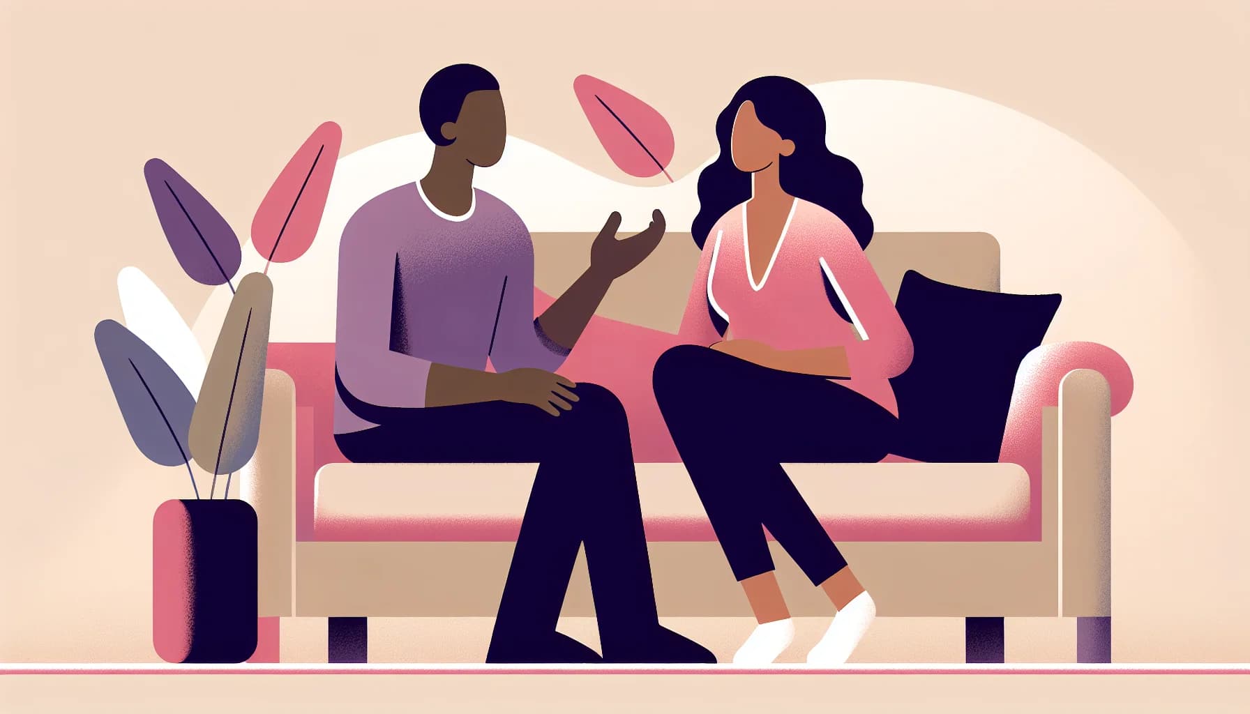 Couple having a meaningful conversation, illustration