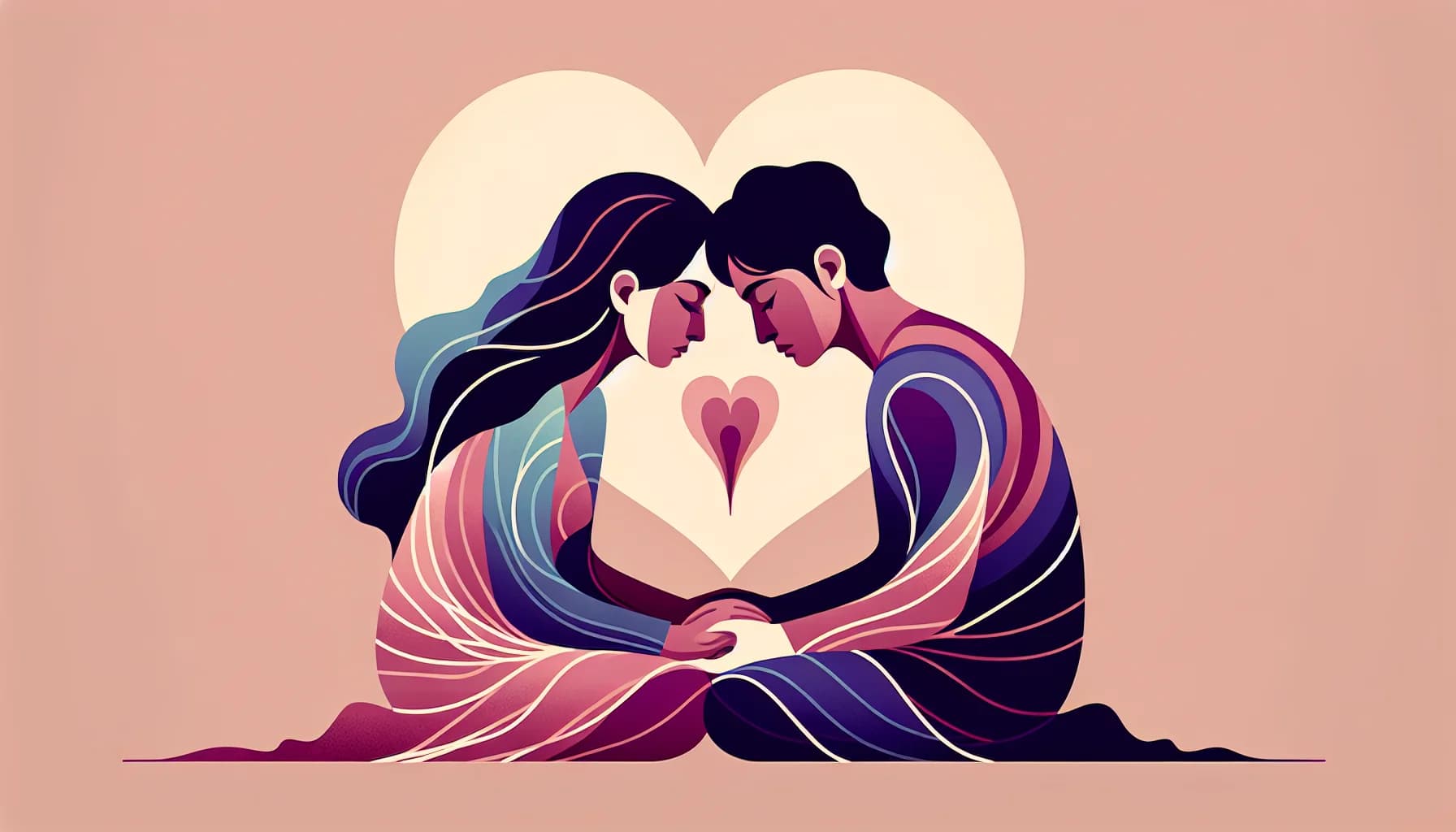 Couple sharing a tender moment, showing both emotional and physical closeness