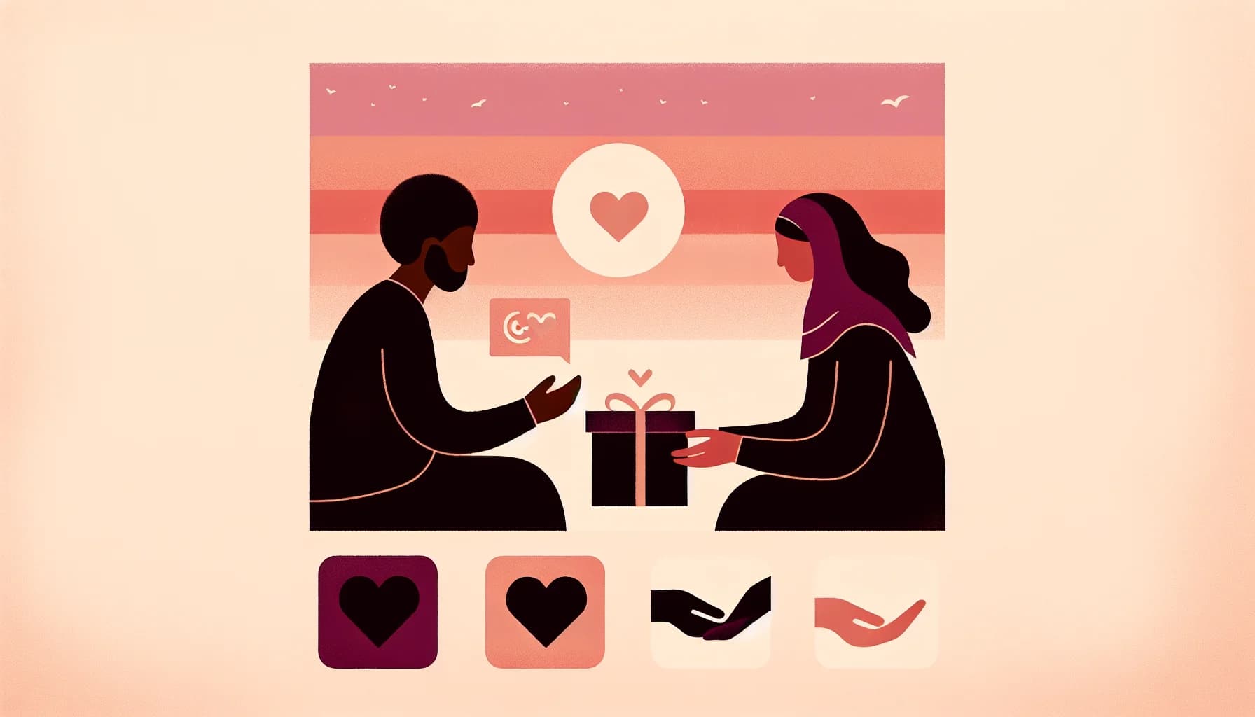 Couple expressing love in different ways