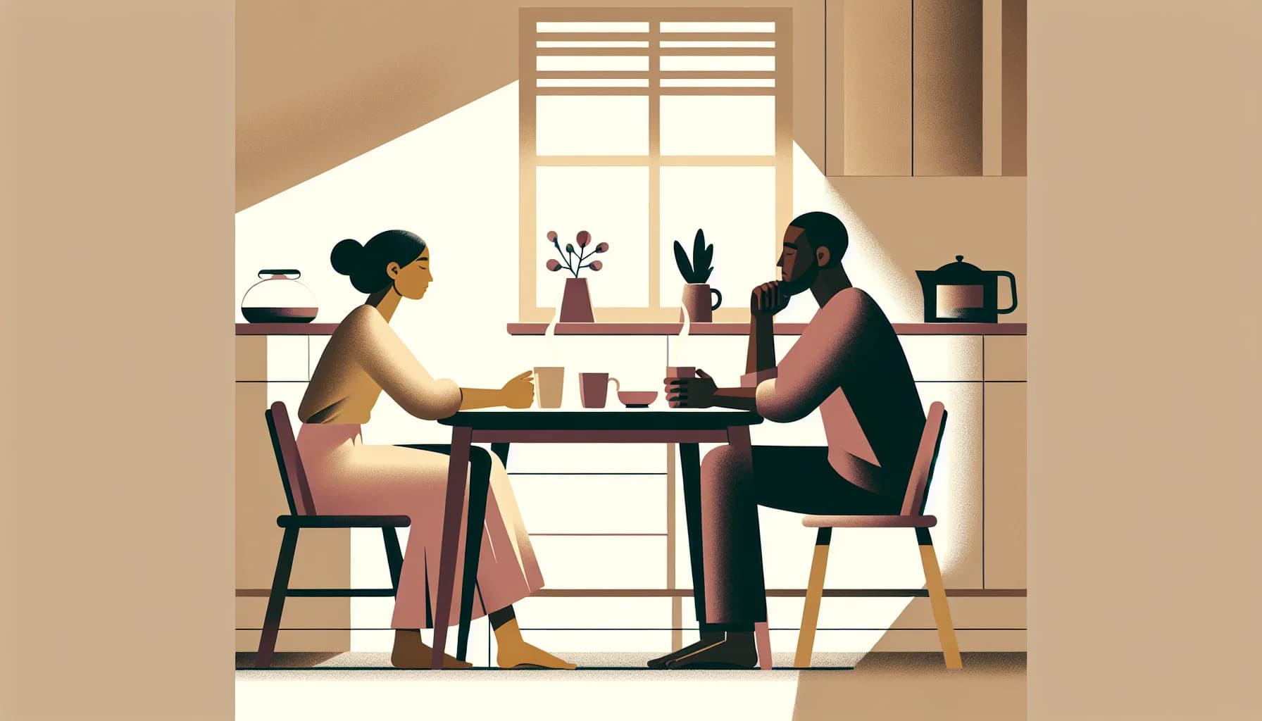 Couple enjoying their morning coffee ritual together